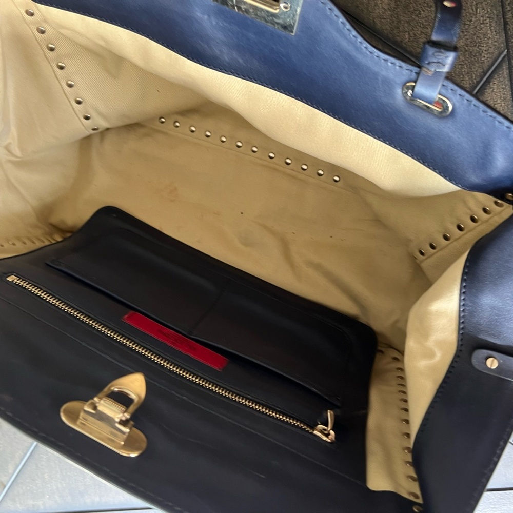 Valentino Women's Blue Studded Bag - Picture 5 of 12